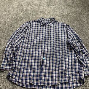 Jos. A. Bank Navy and Cream Plaid Shirt